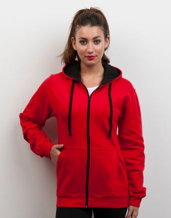 2 Tone Zipped Hoody JH053
