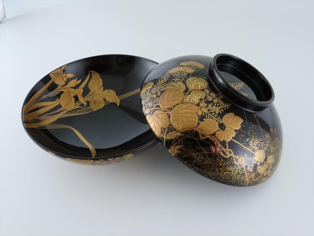 森吉太郎 七草高蒔絵椀 輪島塗 七草吸物椀 十人揃 – リサイクル堀り出しや