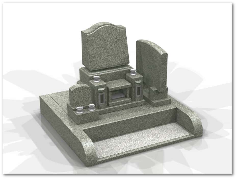 カンボジア産白楽石（OW-1)の上品な両家墓を建立。姫路市西今宿自治会