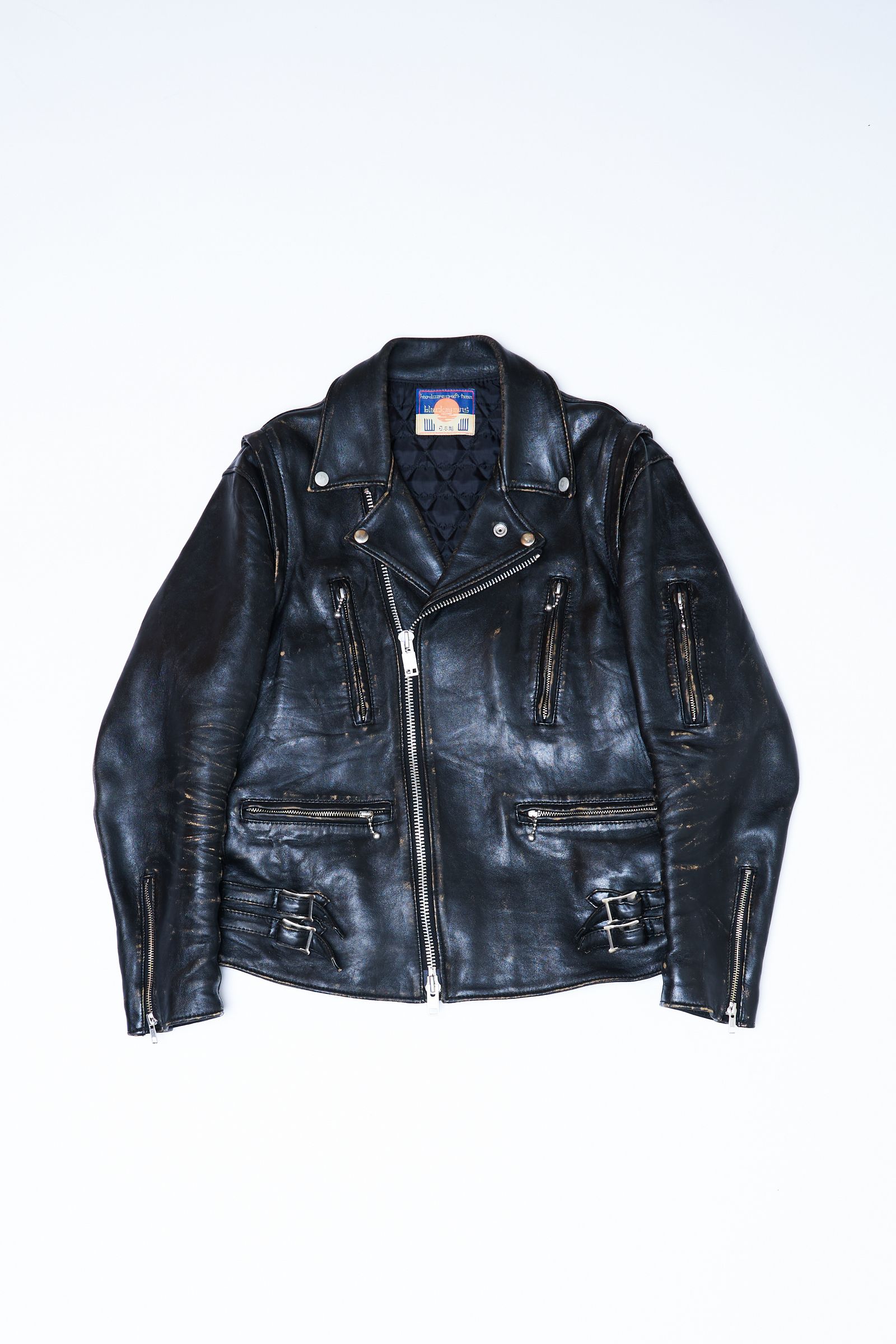 blackmeans - 945-80TJ432-1 / レザー ライダースジャケット (BLACK