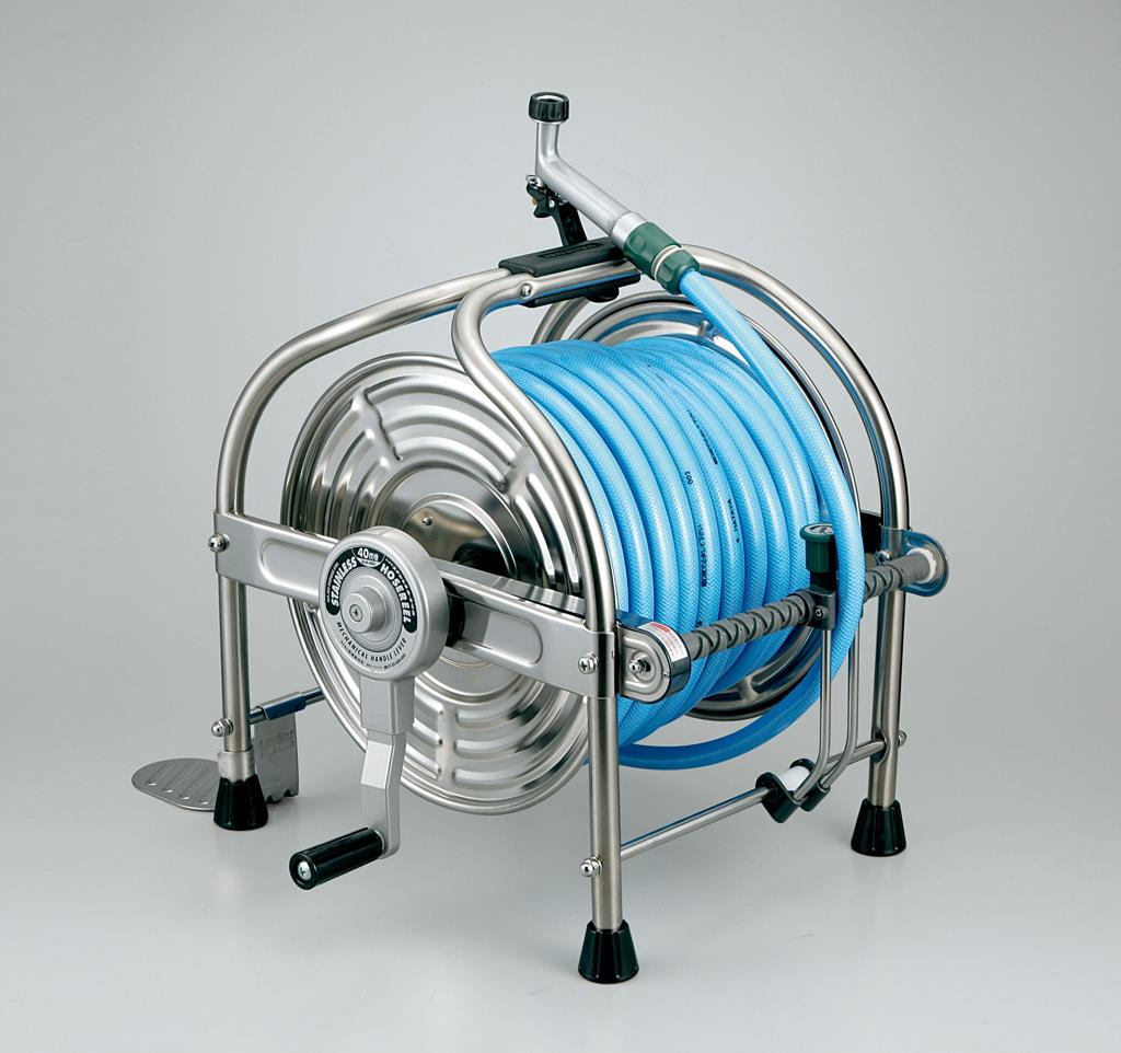 ハタヤ ステンレス(SUS304)ホールリール 40m耐圧ホース レバーノズル付