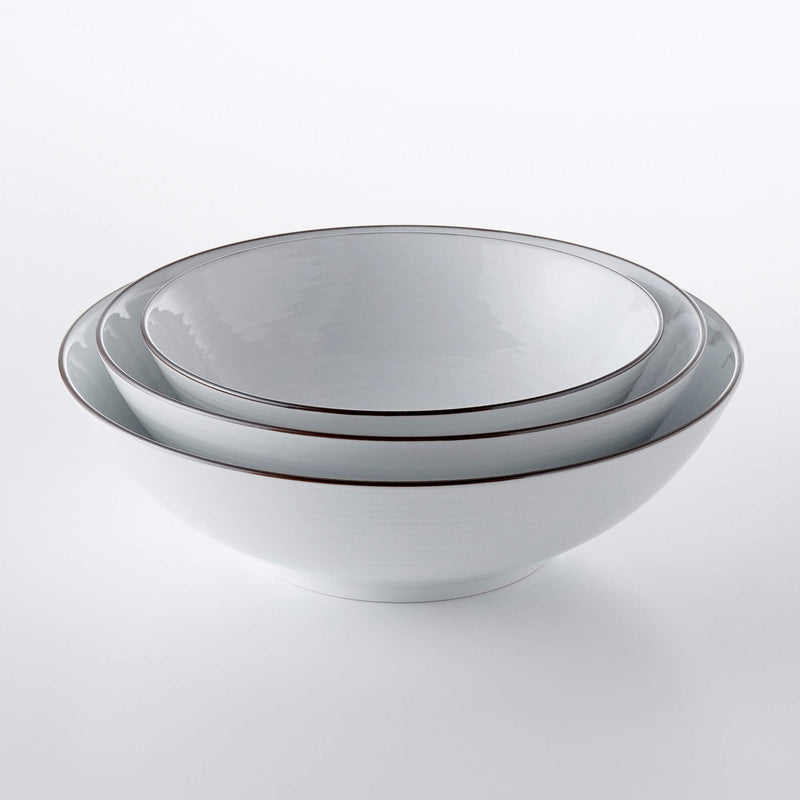 白磁千段 6寸平鉢 | 白山陶器直営オンラインストア