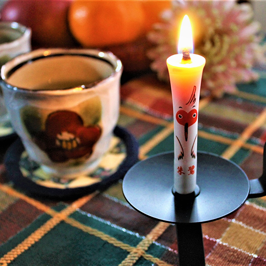 小】朱鷺ろうそく（8㎝）1本｜【ろうそくの通販・ギフト】和ろうそく