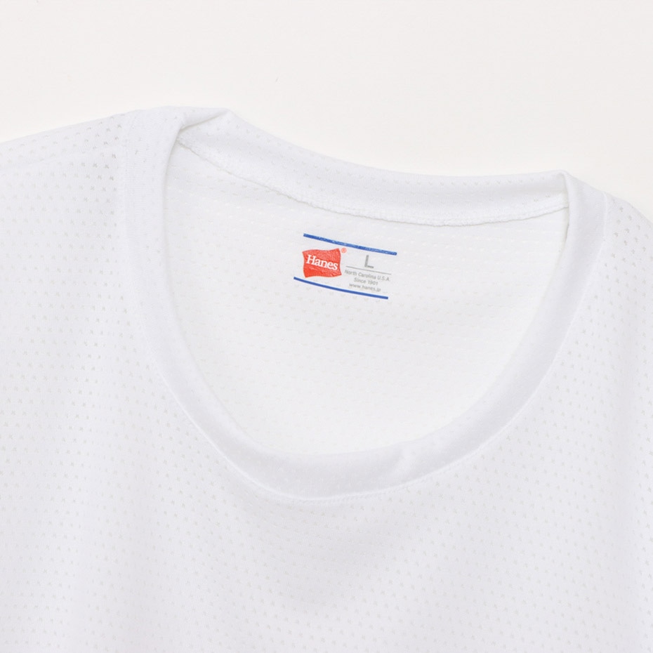 大きいサイズ【2枚組】X-TEMP メッシュクルーネックTシャツ ホワイト