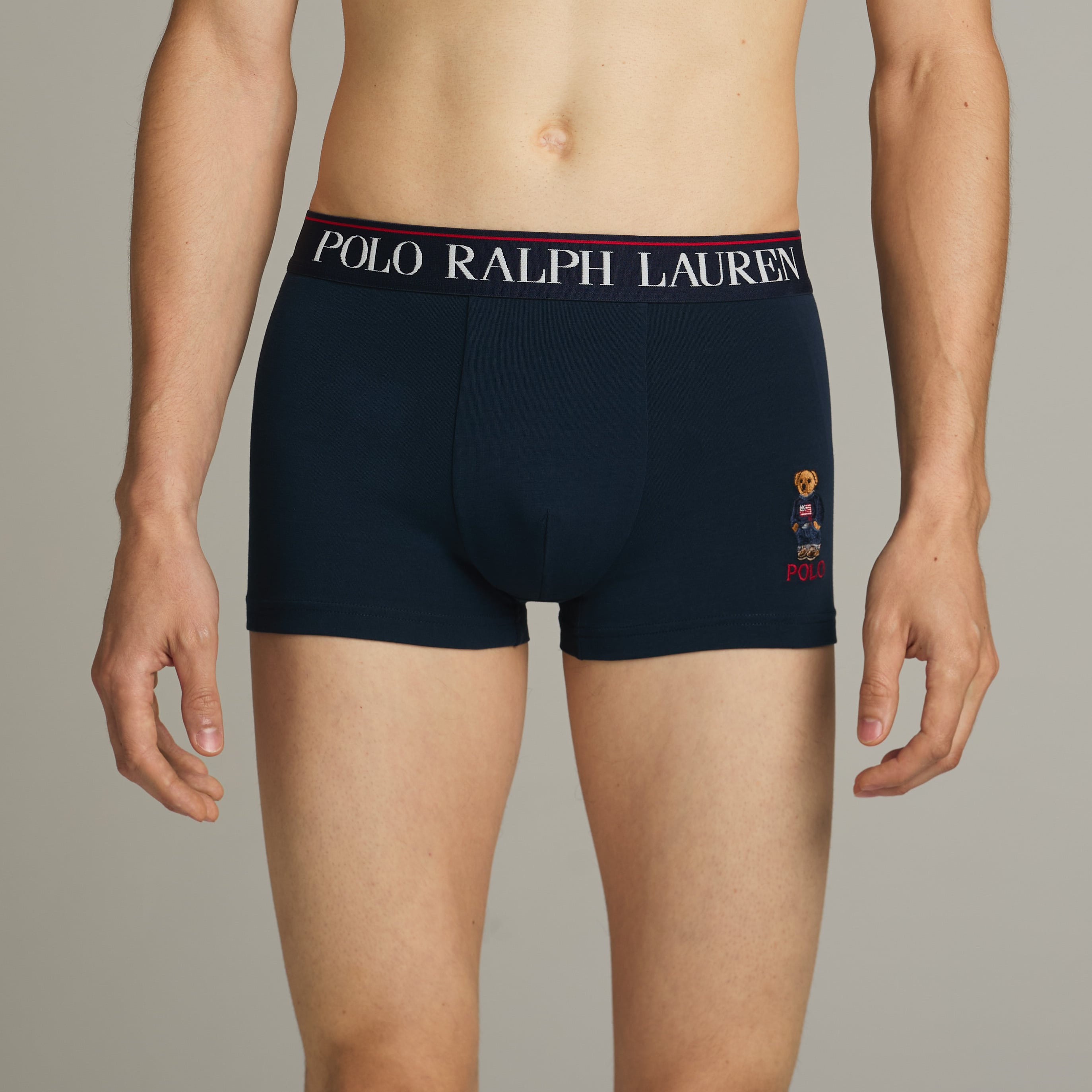 ショートボクサーブリーフ コアフラッグセーターベア刺繍 ネイビー