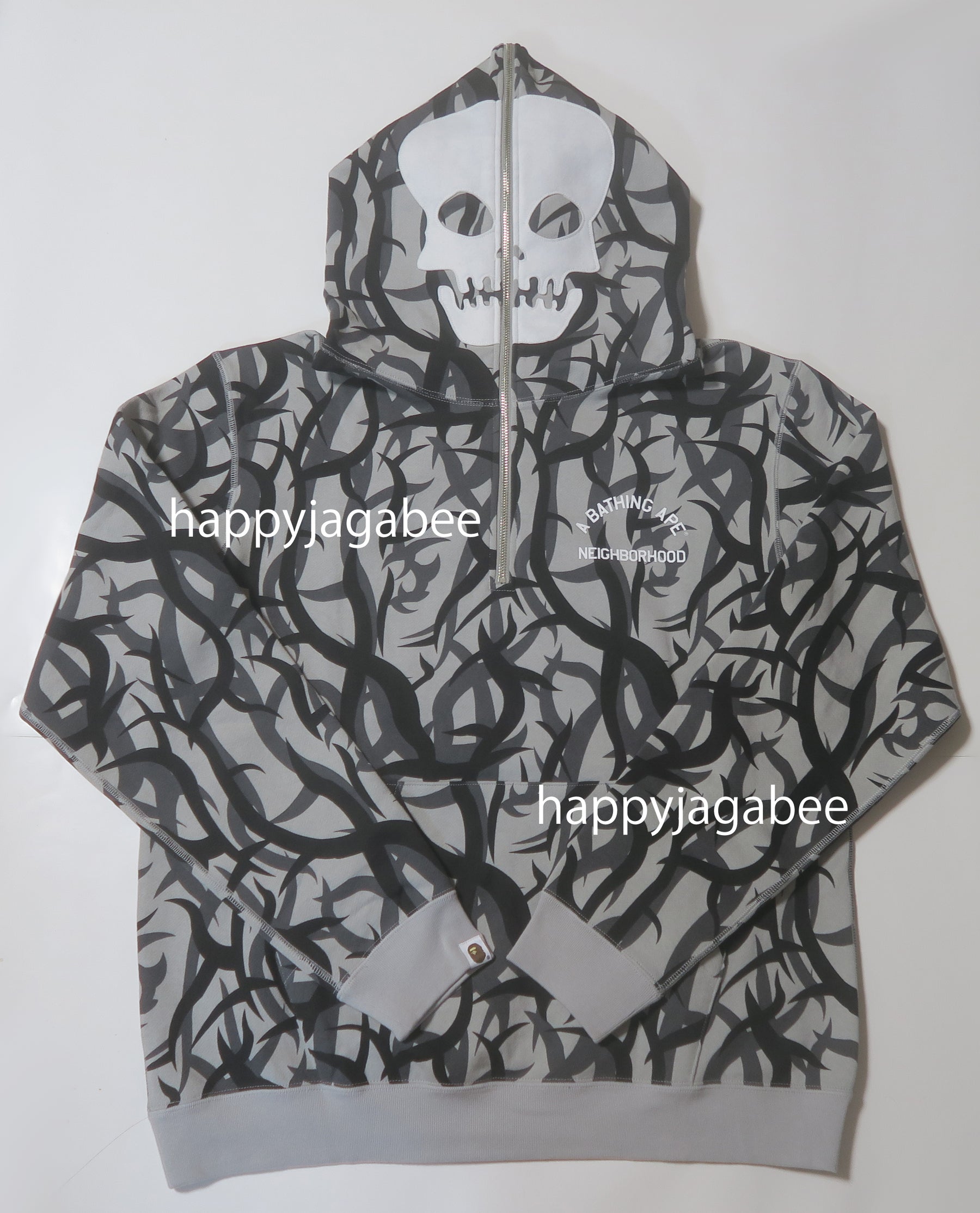 A BATHING APE BAPE x NBHD TRIAL CAMO TWO FACE HALF ZIP PULLOVER
