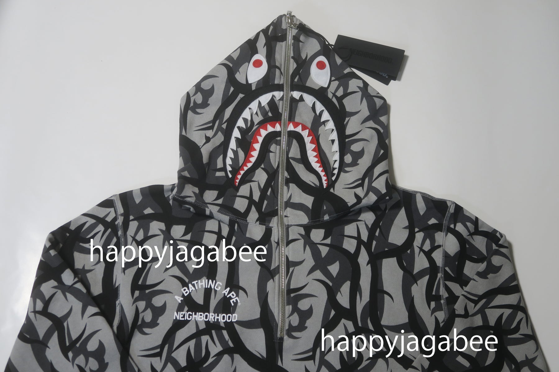 A BATHING APE BAPE x NBHD TRIAL CAMO TWO FACE HALF ZIP PULLOVER