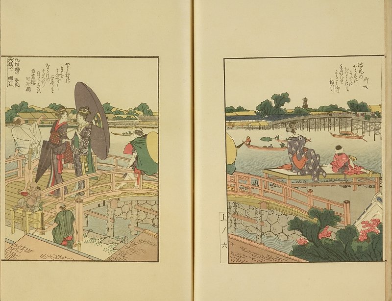 北斎 絵本隅田川両岸一覧 北斎画 手刷複製木版画 3冊揃 風俗絵巻図画