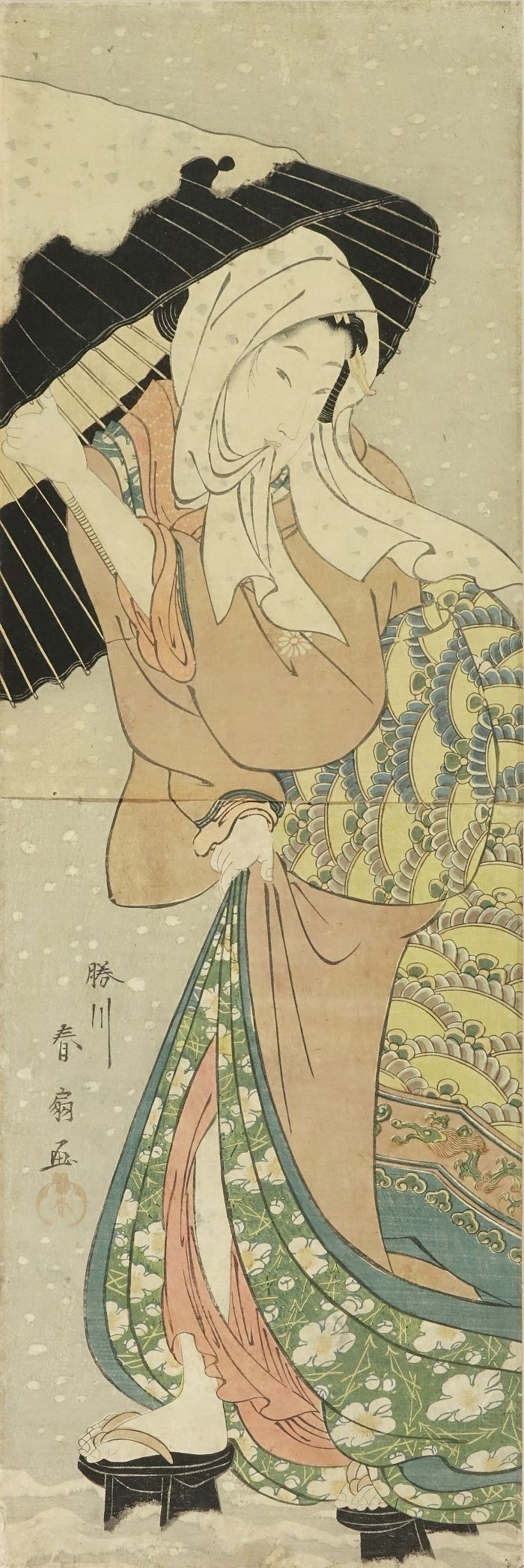 英山 雪中美人 | 浮世絵 | 原書房 神田神保町