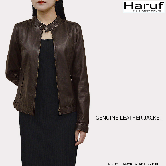 ライダースジャケット レディース 本革 シングルライダース ラムレザー