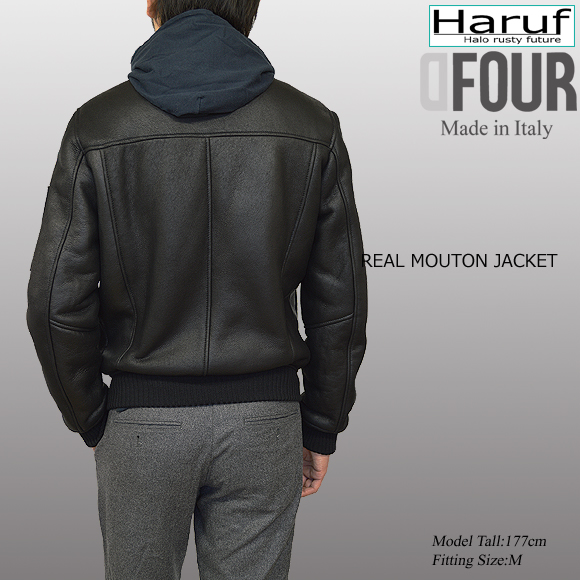 イタリア製 ブランドレザー ムートンジャケット ムートンコート 革