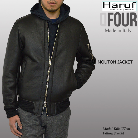 イタリア製 ブランドレザー ムートンジャケット ムートンコート 革