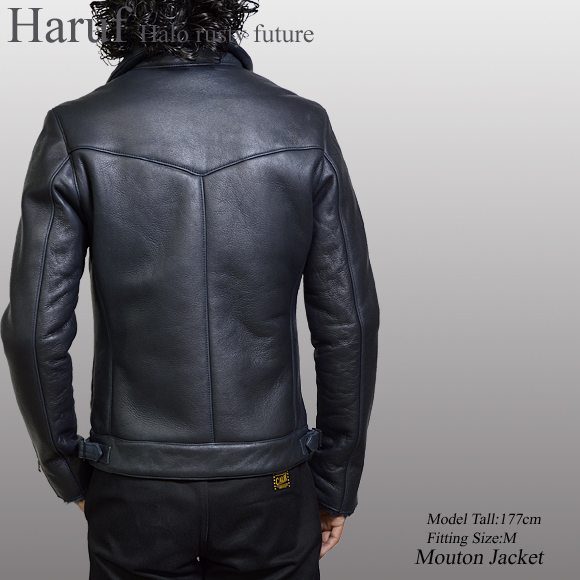 本物 ムートンジャケット メンズ ライダースジャケット レザー