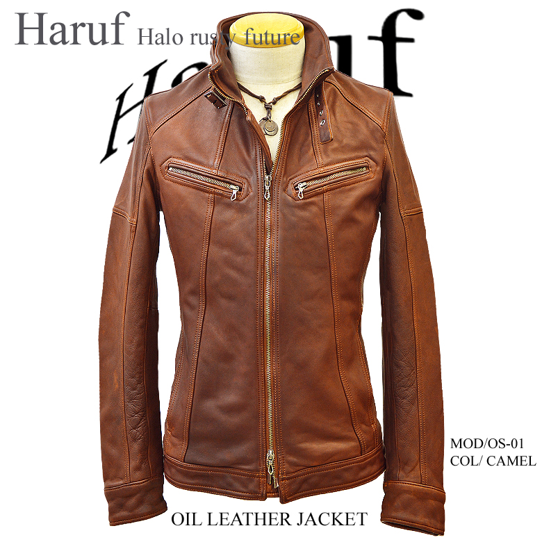 オイルレザー 革ジャン レザージャケット シングル ライダース