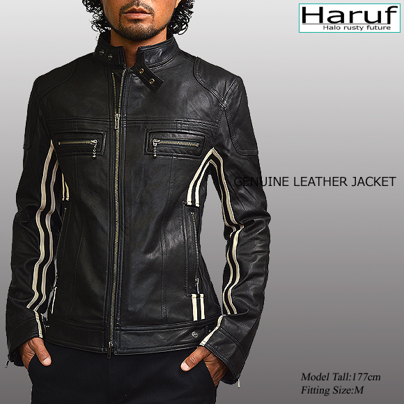 革ジャン レザージャケット ライダースジャケット メンズ 本革 白