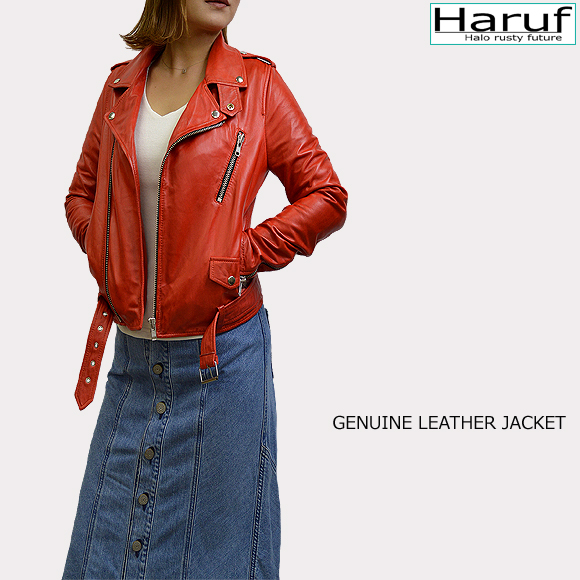 レザージャケット ライダースジャケット 革ジャン レディース 本革