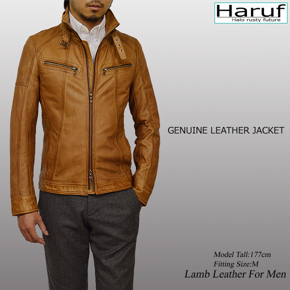 ウイングカラーがおしゃれなメンズの本革オイルレザーライダース