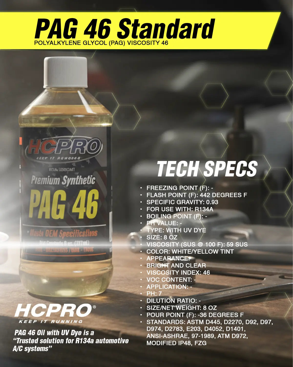 PAG 46 Oil R134a AC Systems – 8oz Premium Lubricant
