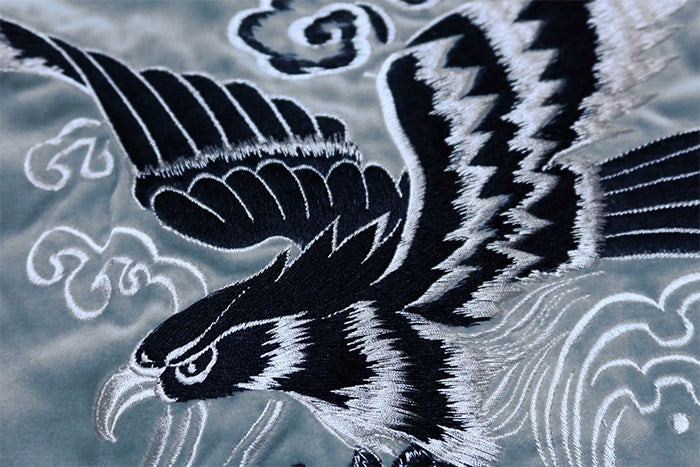 テーラー東洋 スカジャン BLACK EAGLE×JAPAN MAP 別珍 TAILOR TOYO 鷲