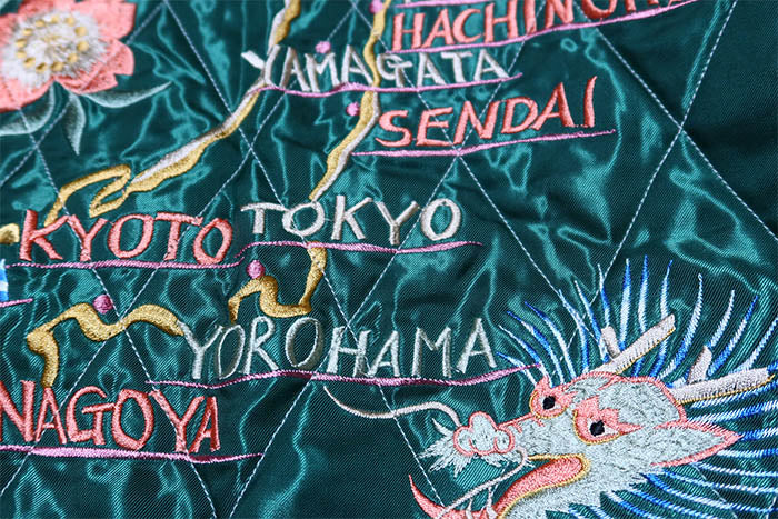 テーラー東洋 スカジャン BLACK EAGLE×JAPAN MAP 別珍 TAILOR TOYO 鷲