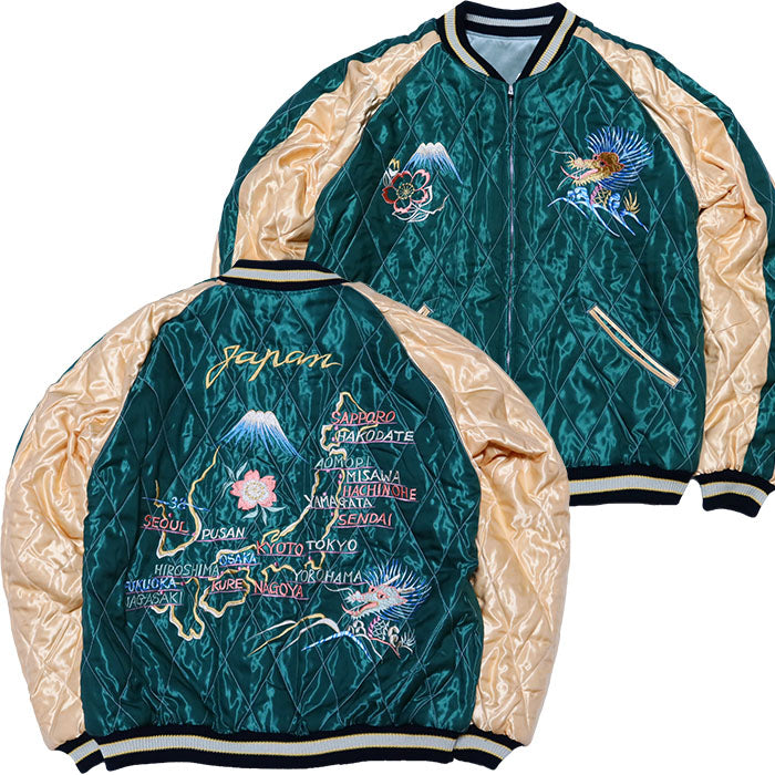 テーラー東洋 スカジャン BLACK EAGLE×JAPAN MAP 別珍 TAILOR TOYO 鷲