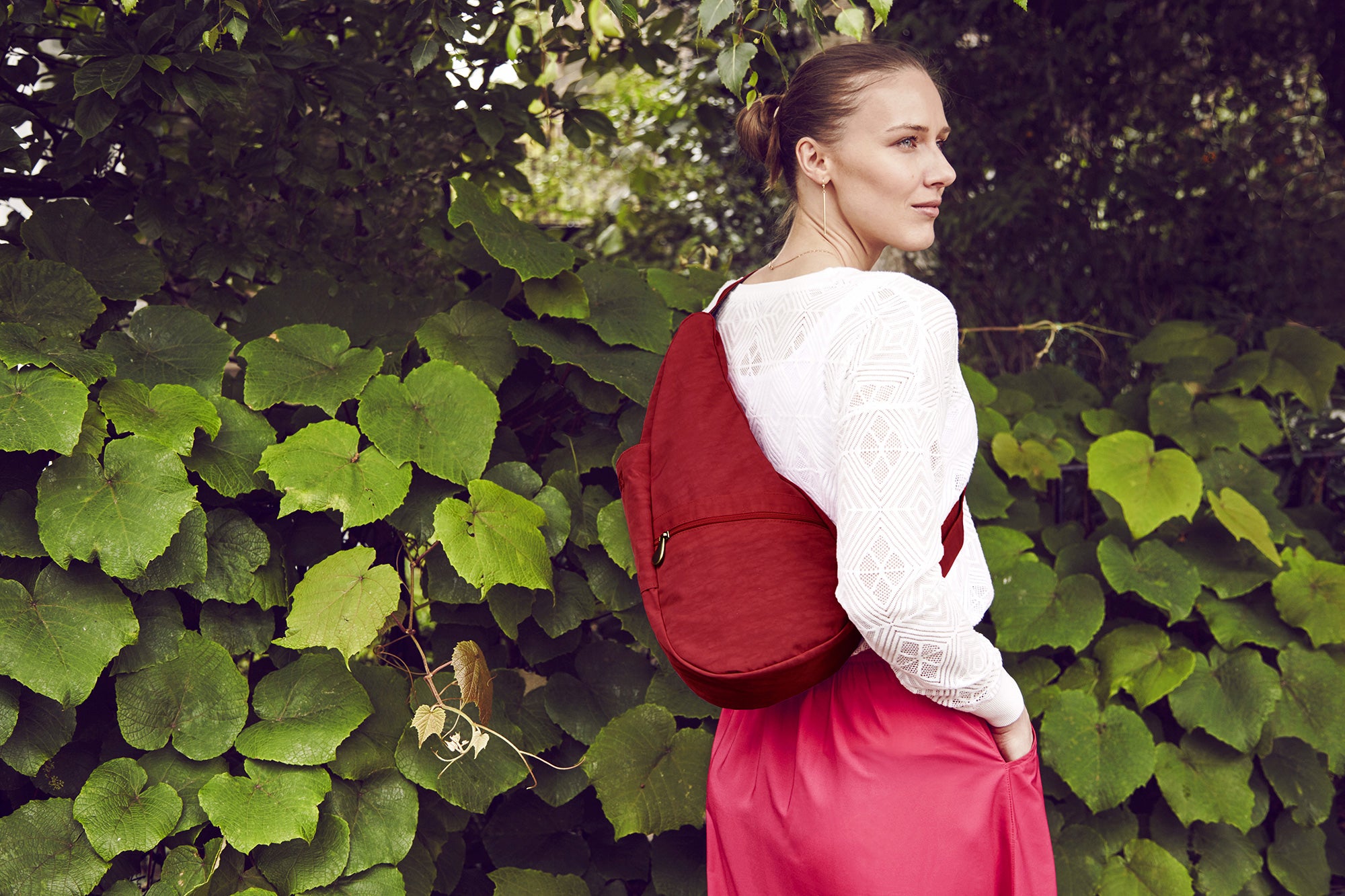 ヘルシーバックバッグ テクスチャードナイロン Sサイズ クリムゾン