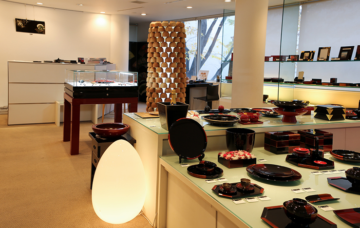 漆器 山田平安堂 平安造 朱色 黒 梅 蒔絵 椀 山田平安堂 漆器