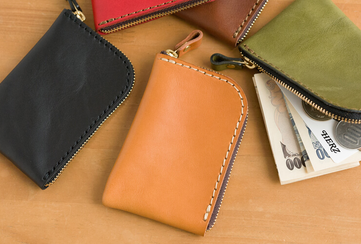 無駄のないミニマムなファスナータイプのミニ財布 / 革鞄のHERZ(ヘルツ