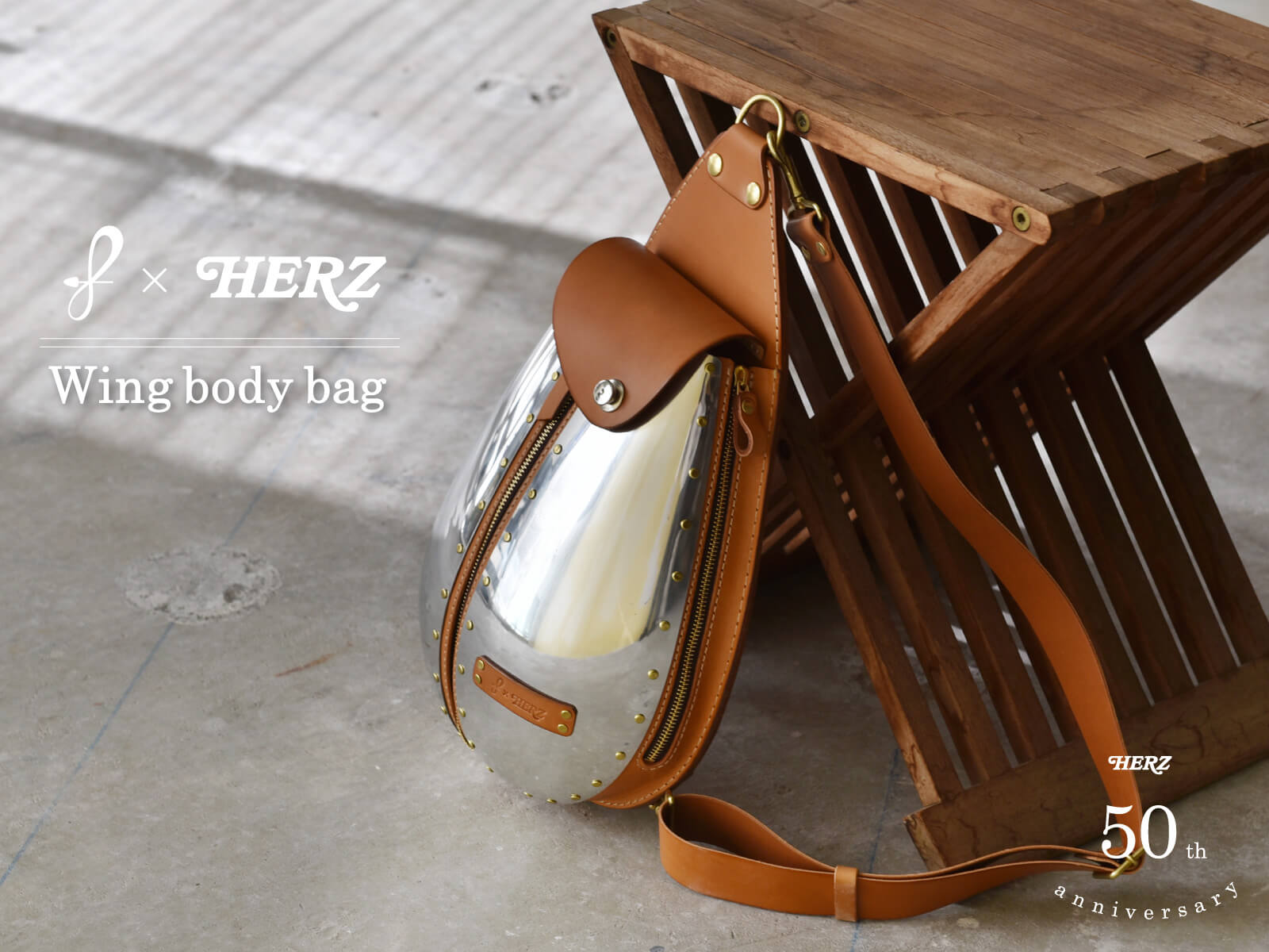 50周年記念コラボ】HERZ×Studio Propeller ～革とアルミのボディバッグ