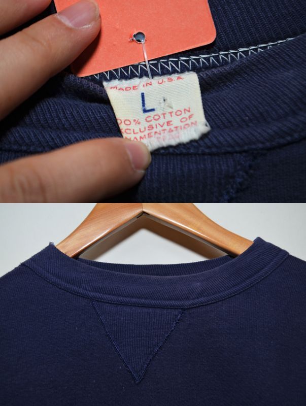 60's RUSSELL 前V スウェットシャツ ナス紺SP-290｜VINTAGE