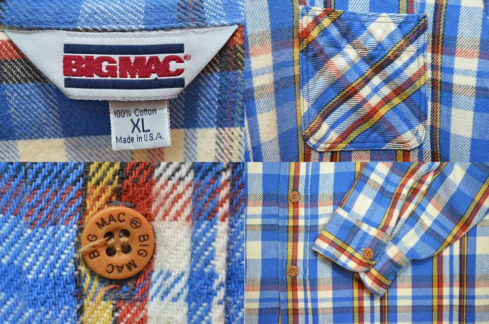 80's BIG MAC ヘビーネルシャツ “MADE IN USA” - used&vintage box Hi