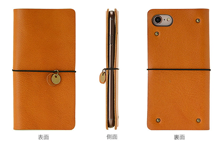 栃木レザー使用! ヴォーノオイルレザー スマホケース ゴム留め