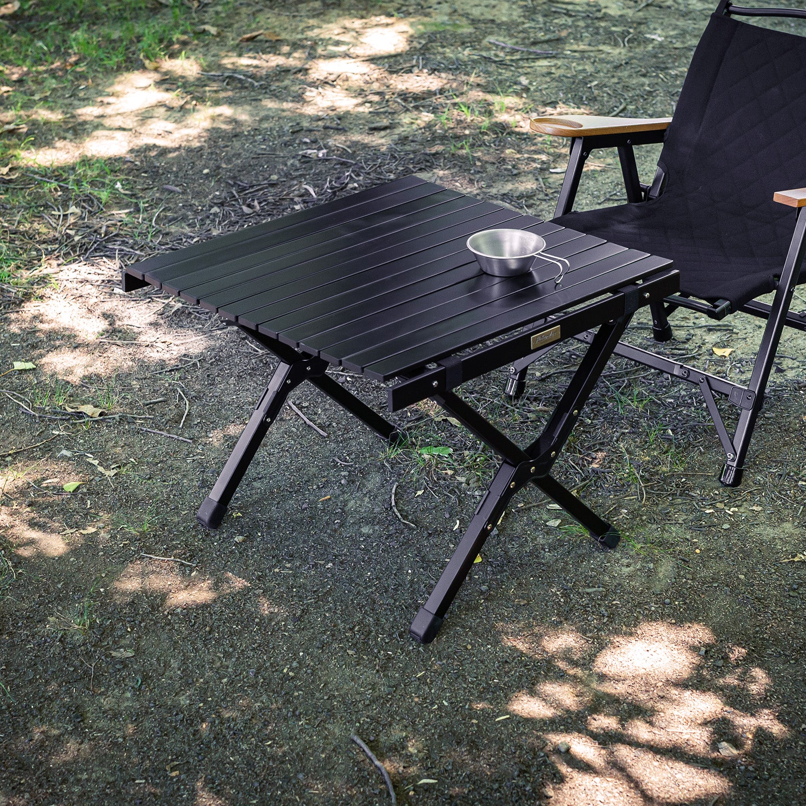ウッドロールテーブルX Black Edition アウトドア