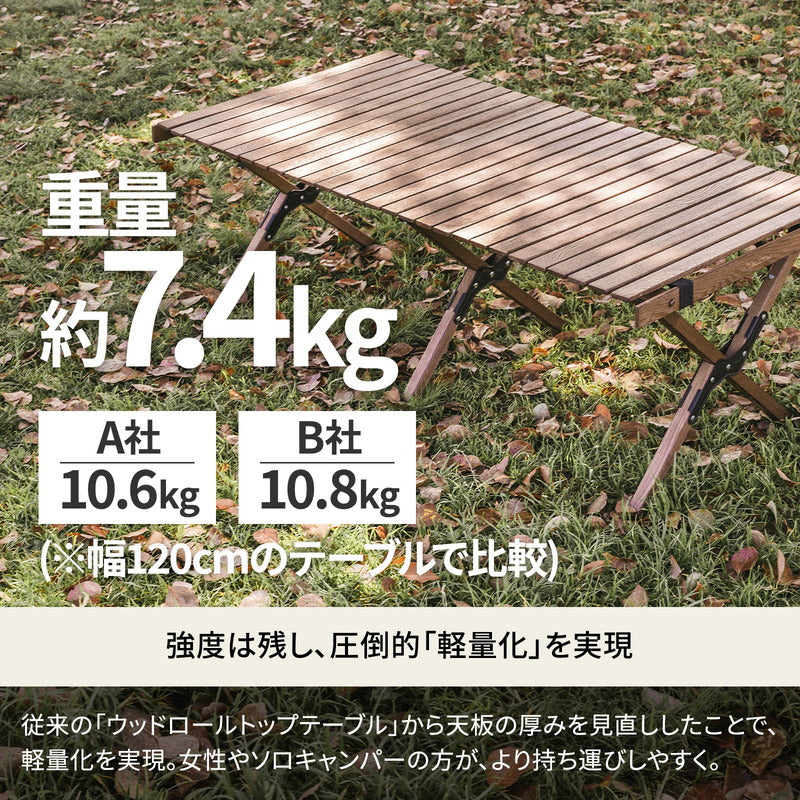 ウッドロールトップテーブルLIGHT アウトドア キャンプ ローテーブル