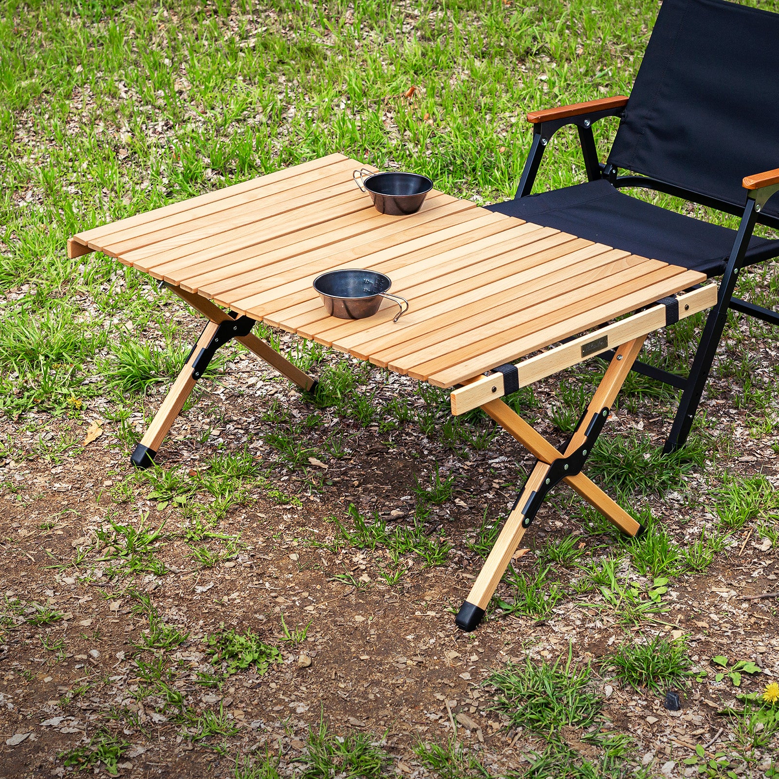 ウッドロールトップテーブルEX【1年保証】アウトドア キャンプ ロー