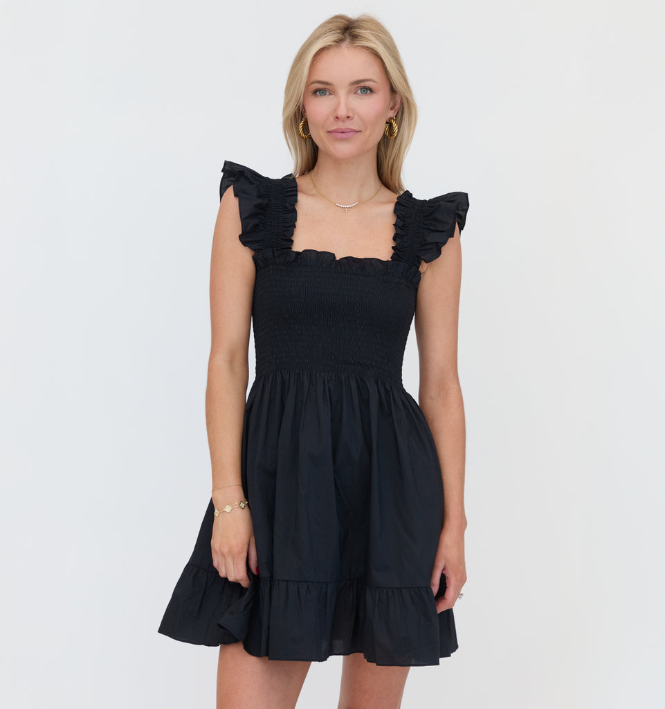 The Elizabeth Nap Dress - Black Cotton – Hill House Home