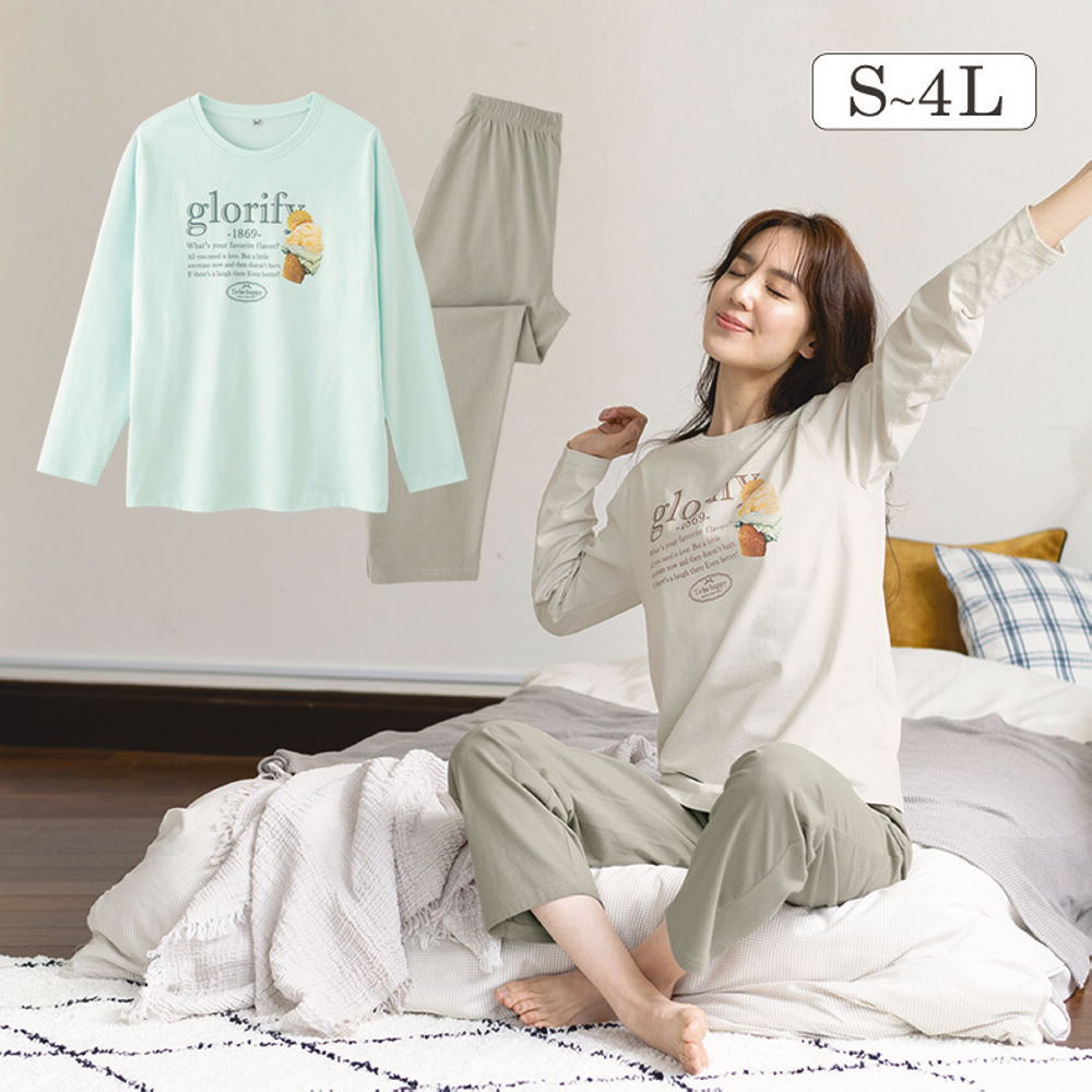 レディース長袖Tシャツパジャマ【S～4L】 | 激安靴の通販 ヒラキ公式サイト