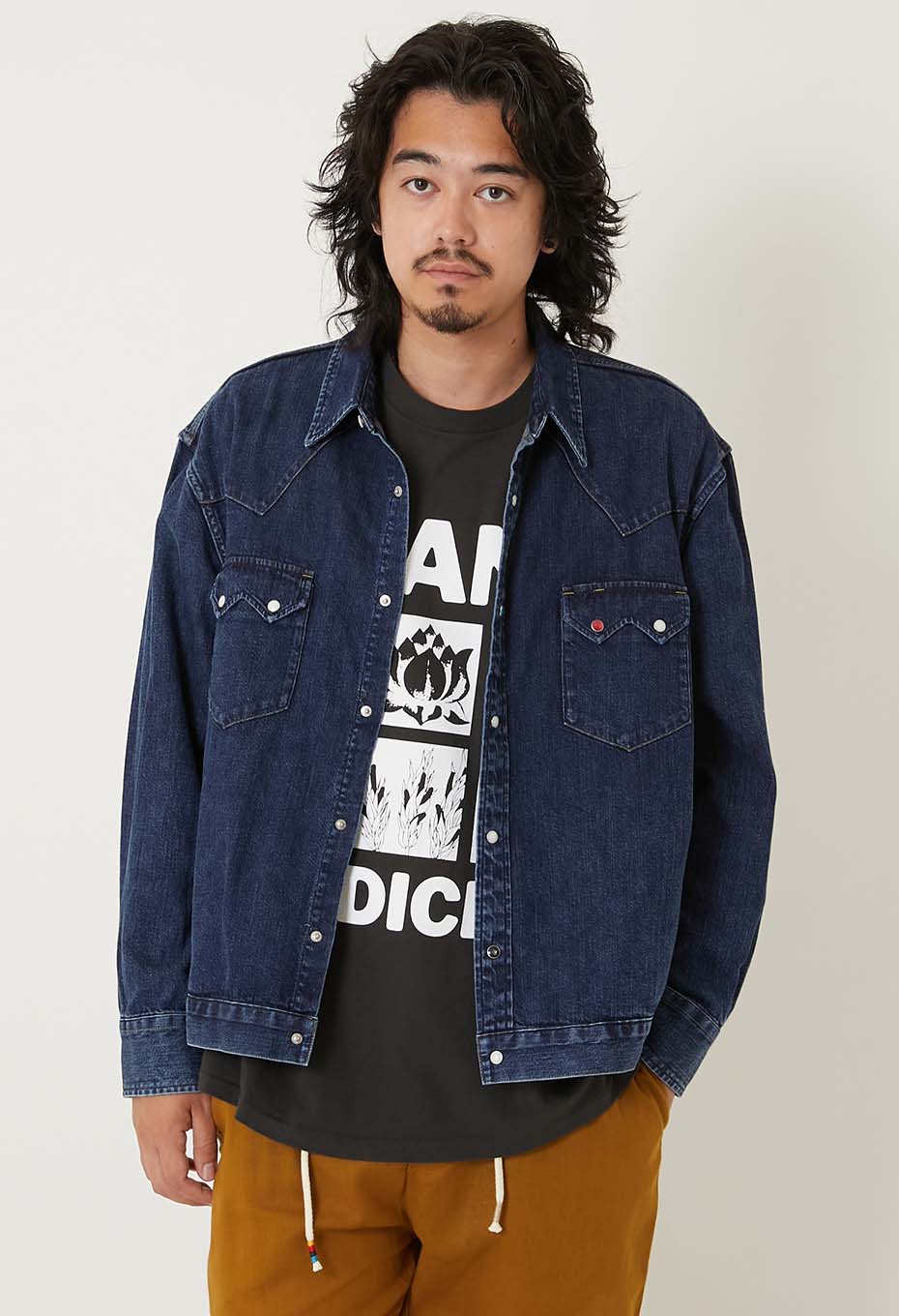 オーガニックデニム USED ウォッシュ ウエスタンシャツ ジャケット