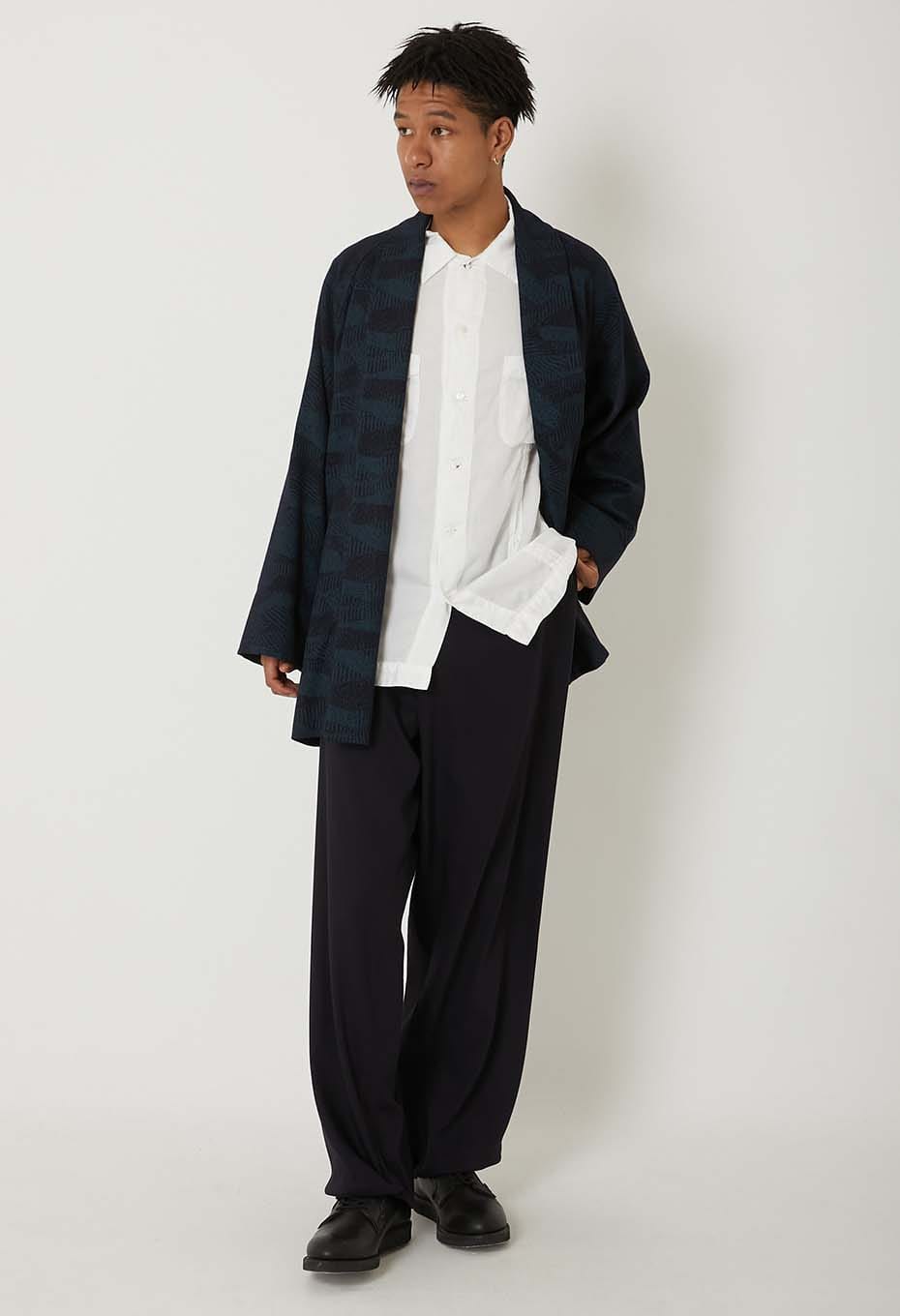 カゼノナガレ ウールガンリョウプリント ハオリジャケット | BLUE BLUE