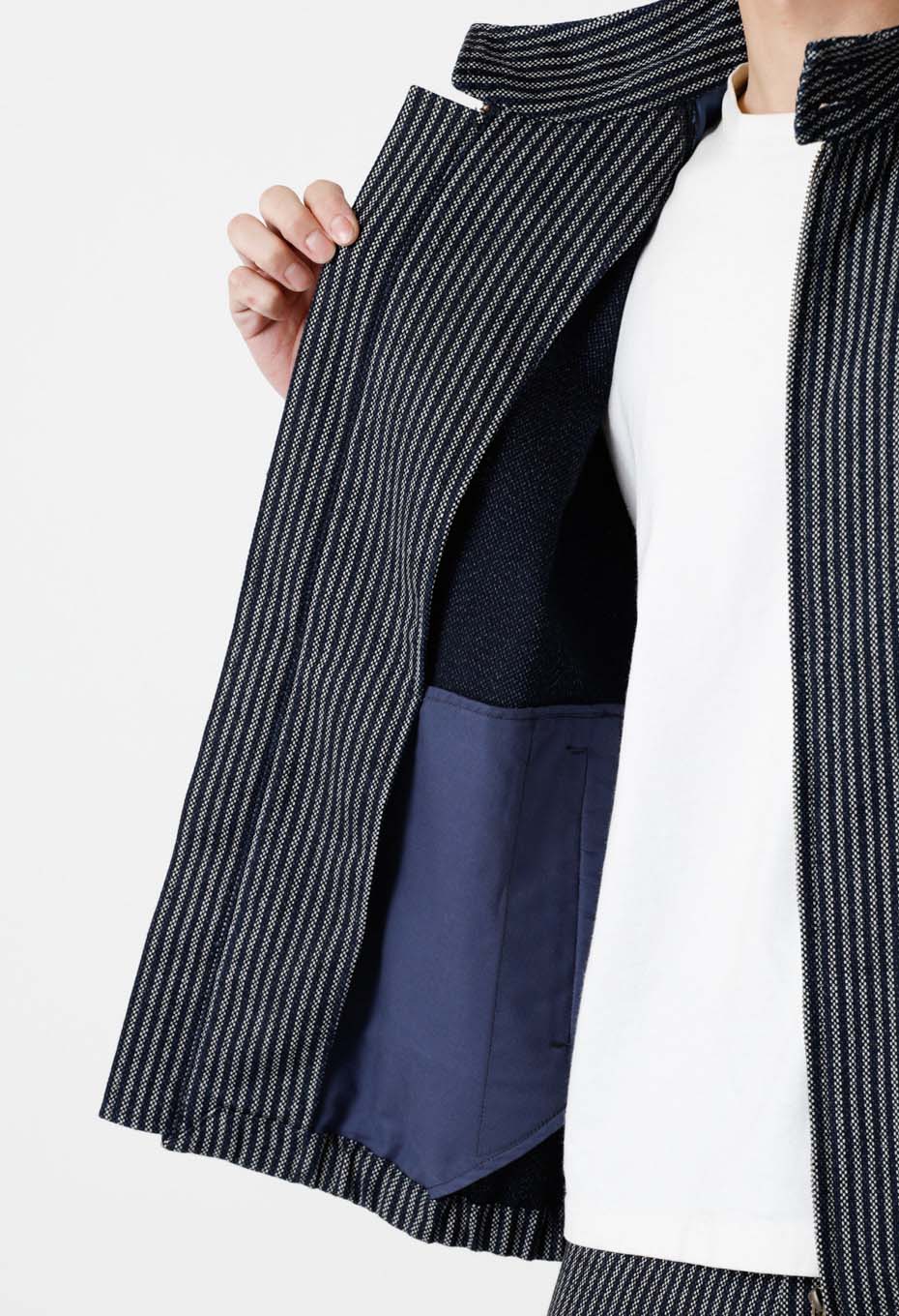 インディゴウール オックスヒッコリー ストライプスウィングトップ