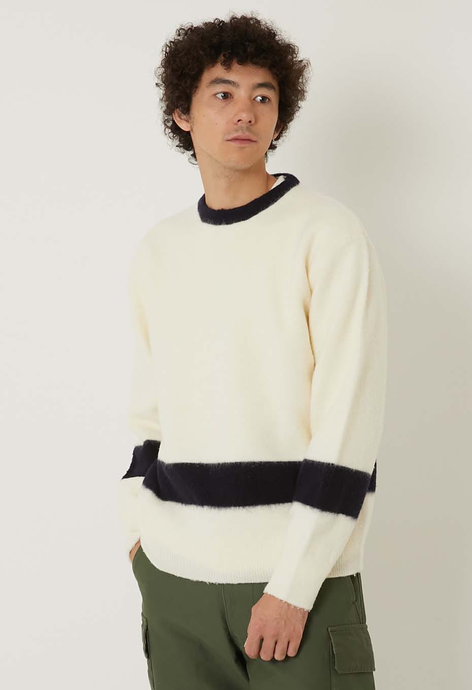 ブラッシュドウール ラインセーター | BLUE BLUE | ハリウッドランチ