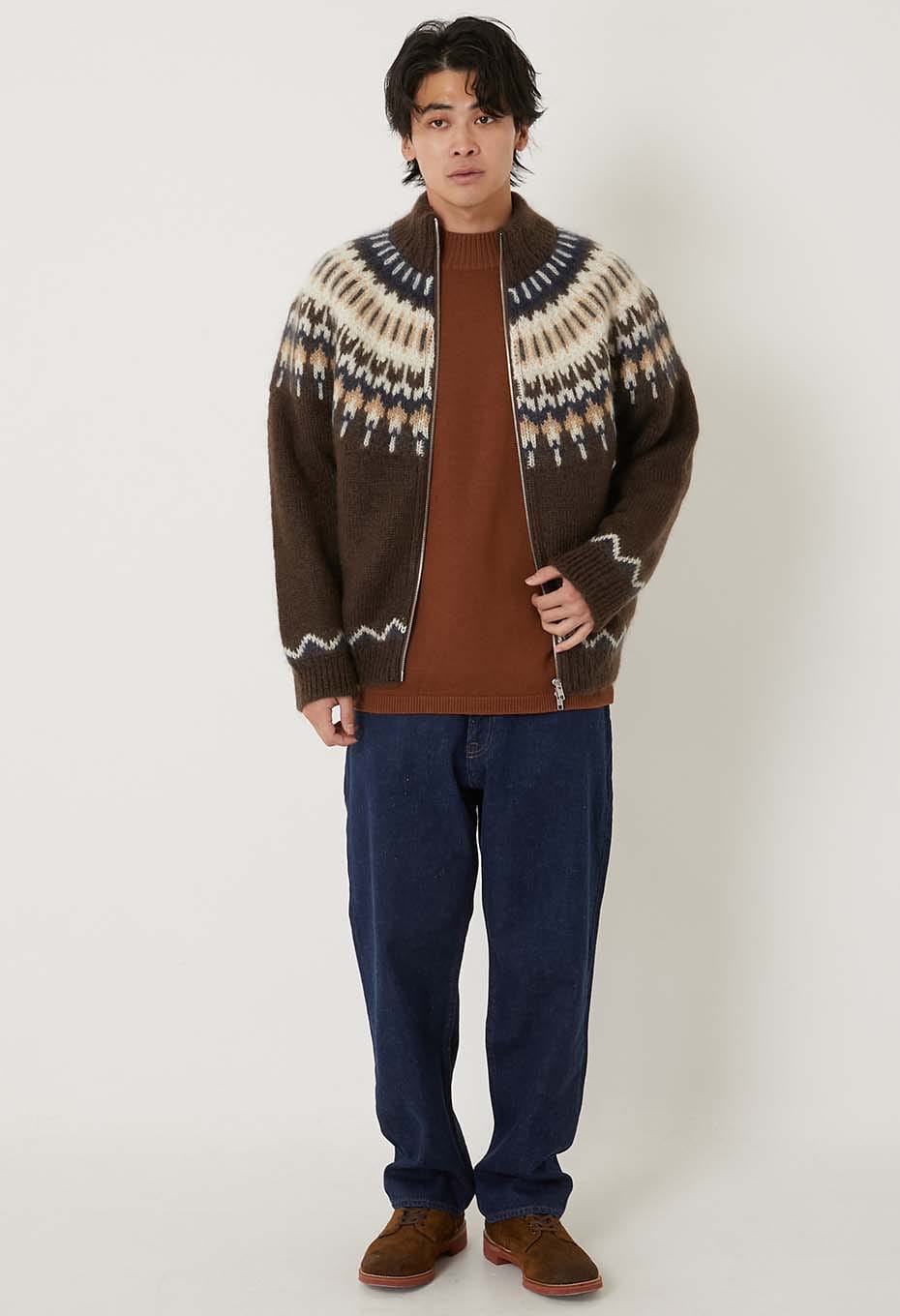 YONETOMI /モヘアウール ノルディックニット ZIPジャケット EXCLUSIVE