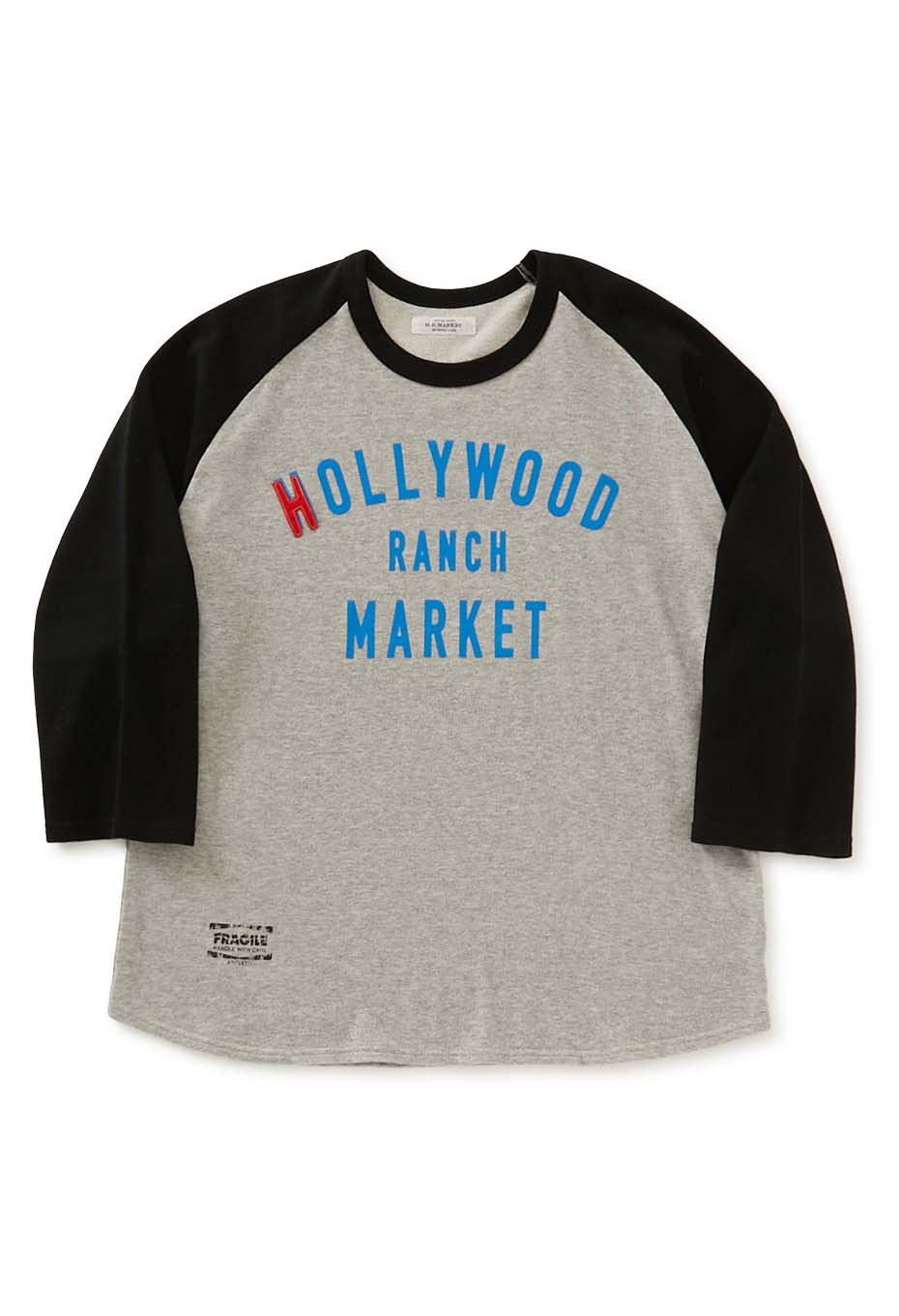 ガーゼウラケ WINDOW SIGN HRM LOGOプリントラグランTシャツ