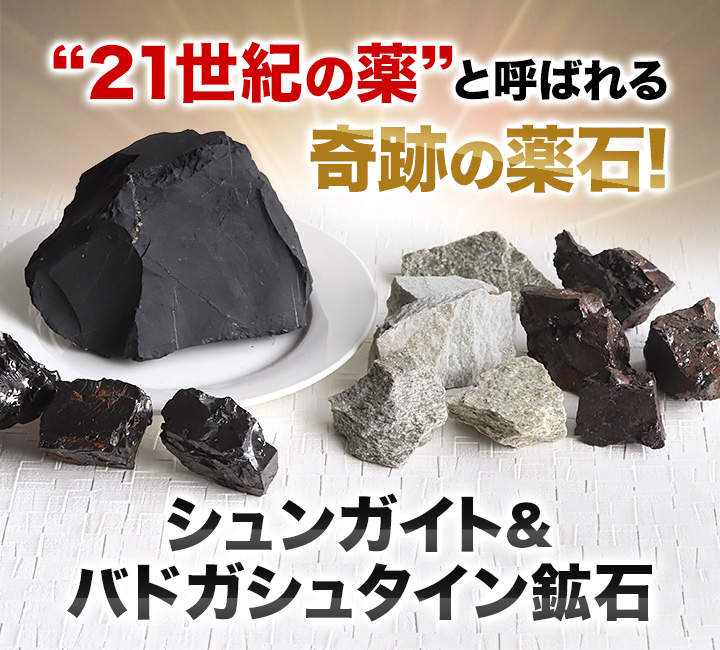 シュンガイト・バドガシュタイン鉱石原石セット|パワーストーンの