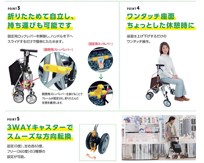 島製作所】四輪歩行器 シンフォニーSP スリム | 手押し車 通販の