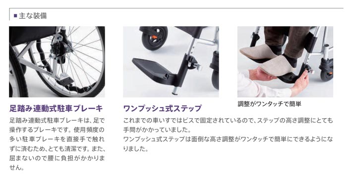MiKi/ミキ】 自走式 JTN-1B 足踏み連動式駐車ブレーキ仕様｜車いすの