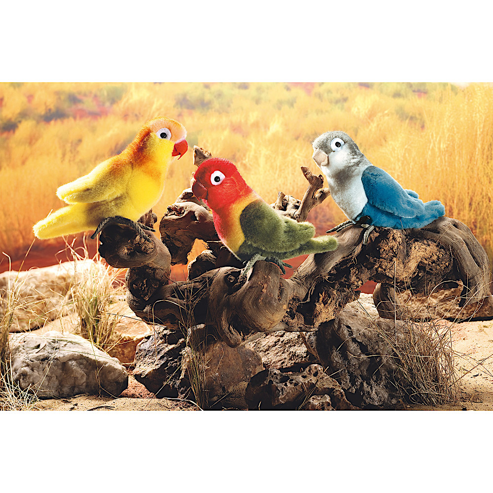 6632 ボタンインコ 黄：おもちゃ：百町森