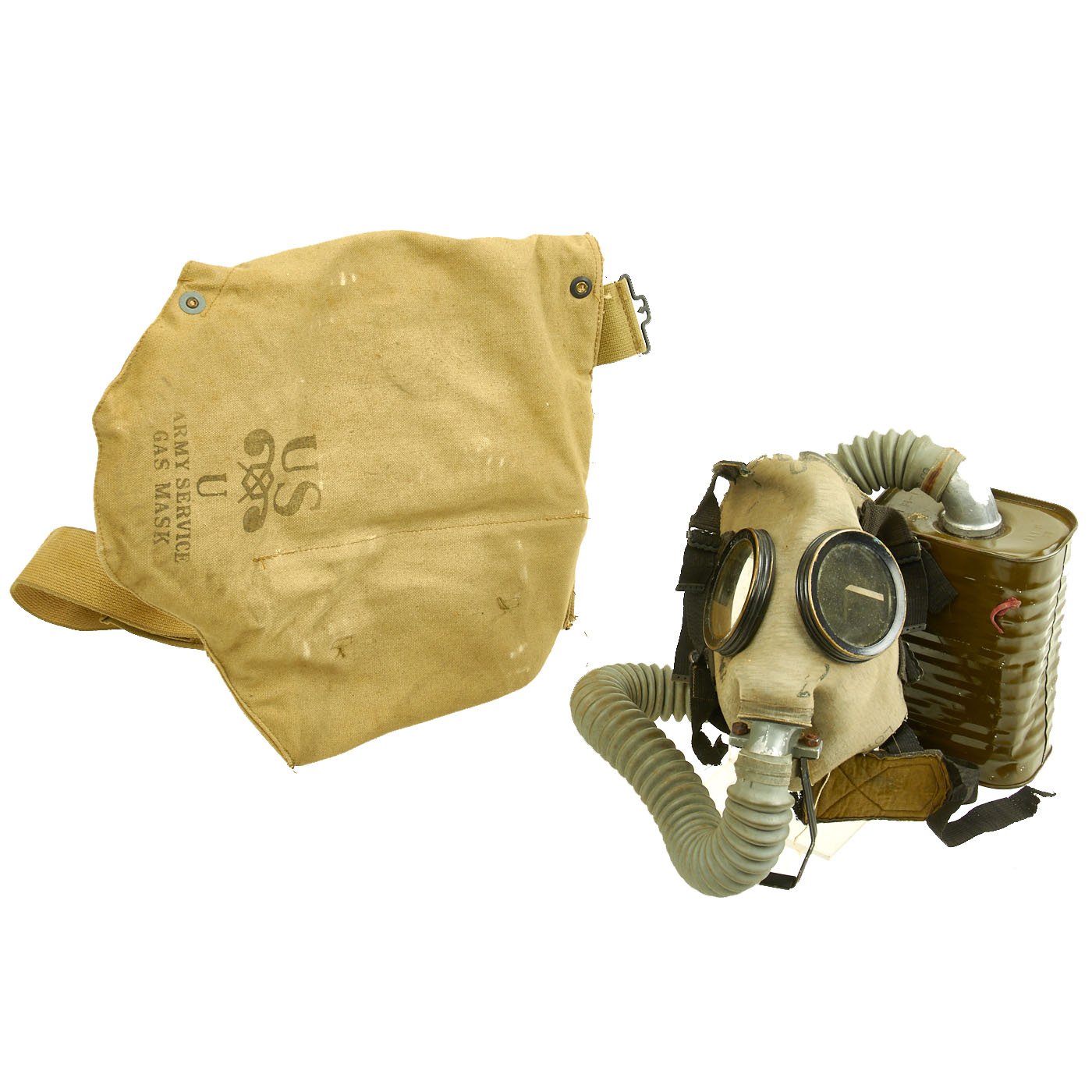 Original U.S. Early WWII M1A2 Service Gas Mask with MIXA1 Filter