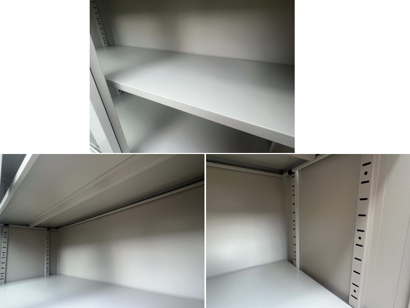 コクヨ 33タイプ ガラス+スチール引違い書庫 上下セット 中古｜