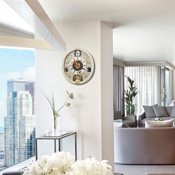 ディズニーからくり時計 壁掛け時計 名入れ 美女と野獣 FW591A